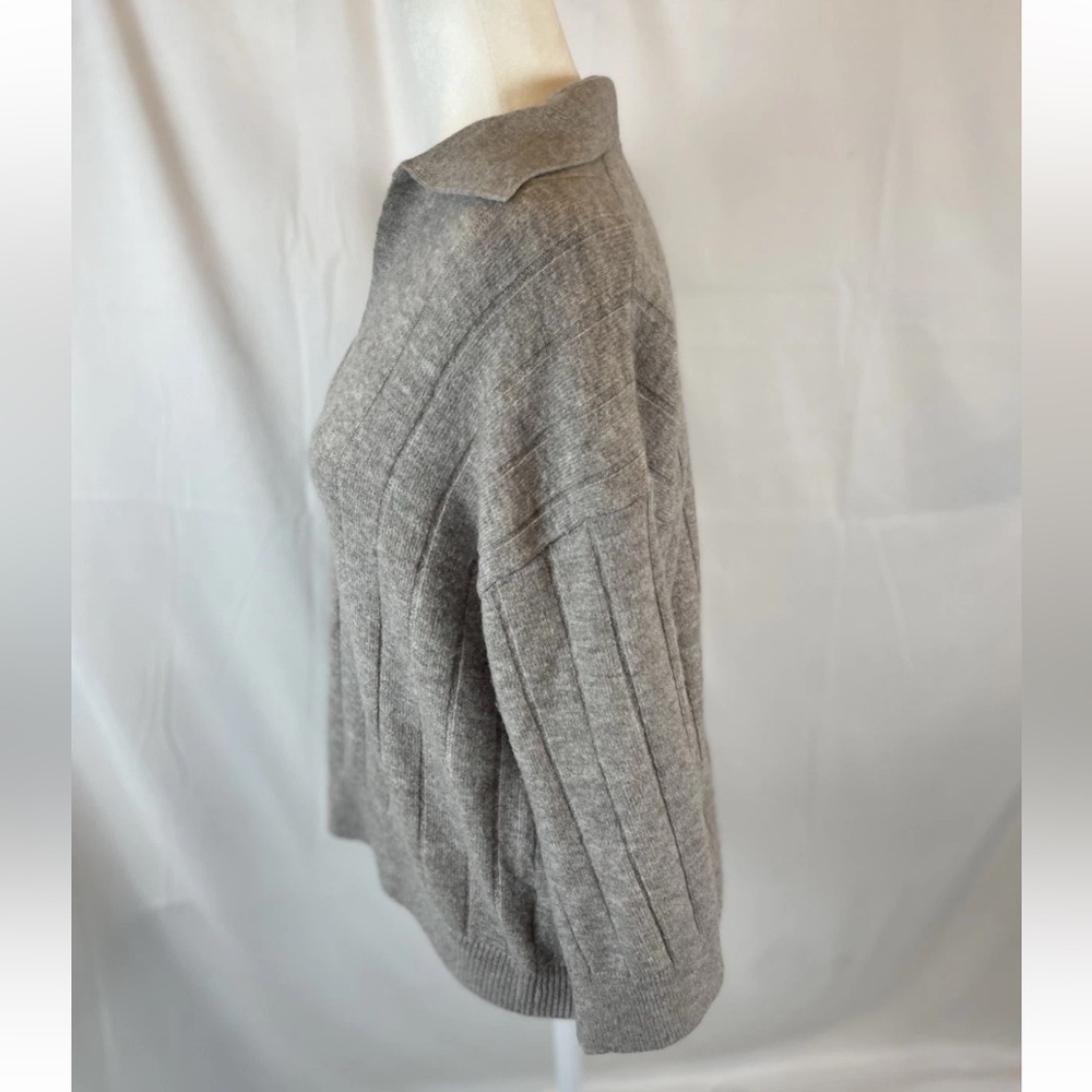 H&M Fine Knit Sweater Polo Shirt Top 3/4 Sleeve Woman’s Size‎ XS Classic RELAXED - Picture 8 of 16